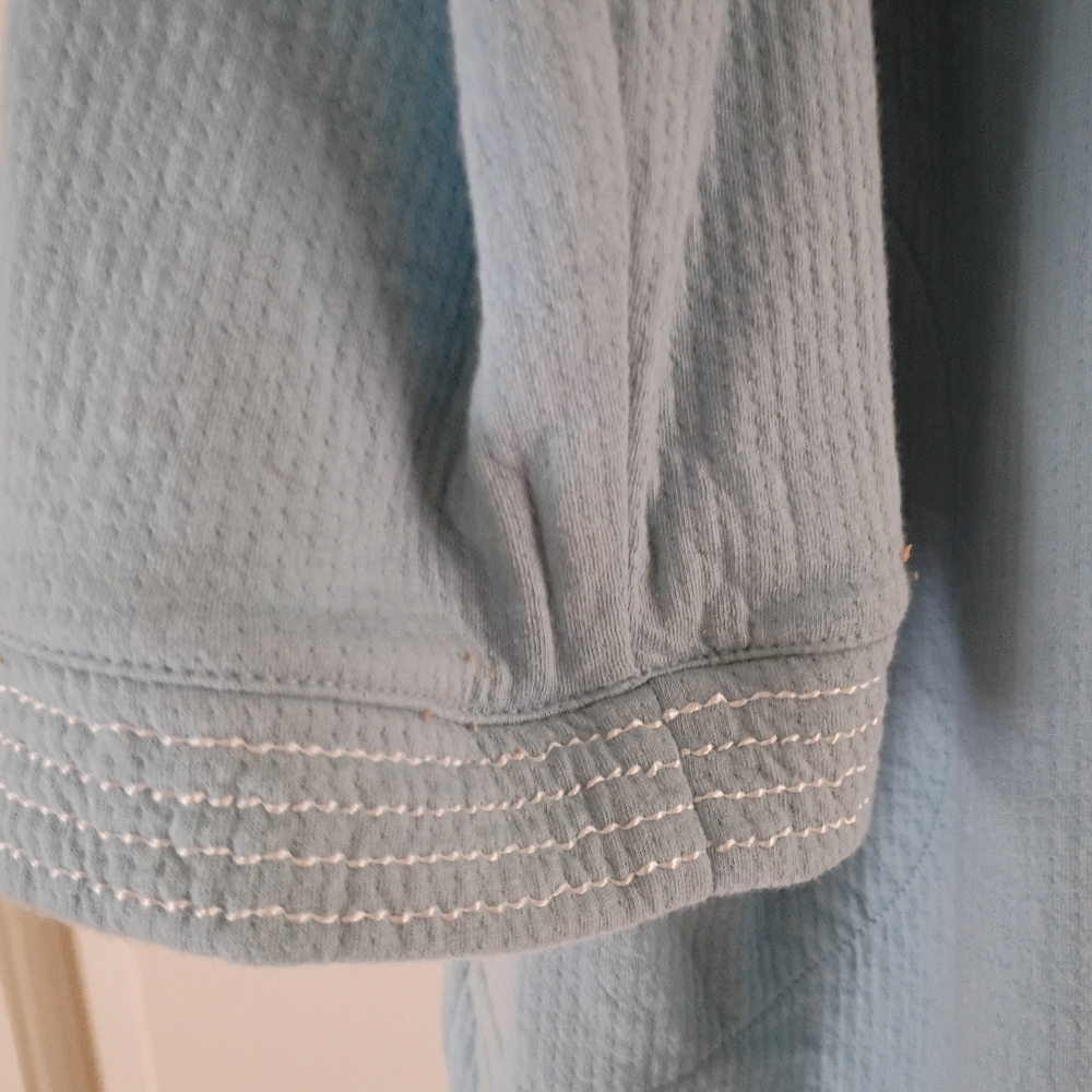 Cozy Carole Hochman Quilted Robe Light Blue Full Zip Midi Housec.good Condition - Picture 7 of 8